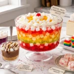 Classic jello and marshmallow recipes strawberry fluff salad in white bowl