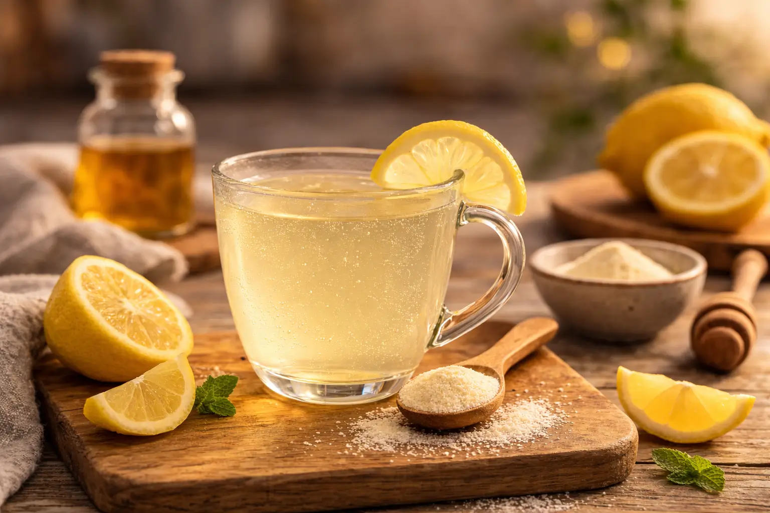 Dr Jennifer Ashton gelatin trick recipe drink made with unflavored gelatin lemon and hot water for appetite control