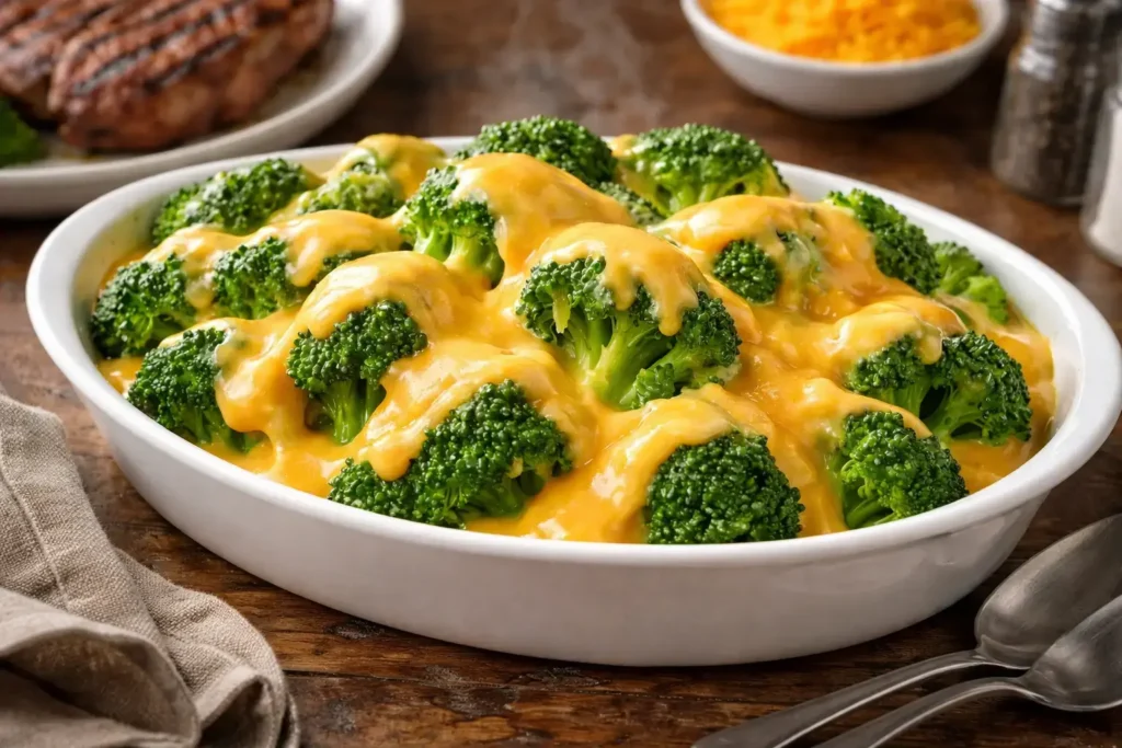 applebees homestyle cheezy broccoli served with creamy cheddar cheese sauce