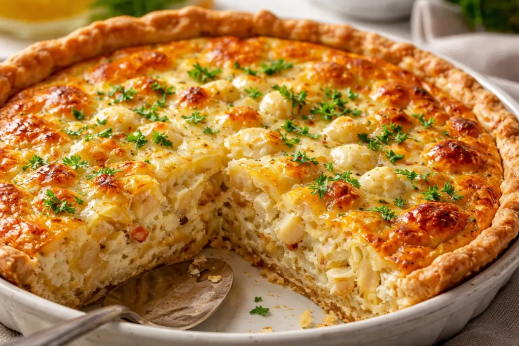 barefoot contessa crab quiche freshly baked
