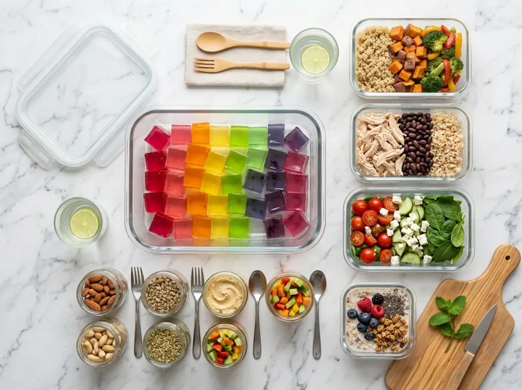 gelatin trick cubes weekly meal prep setting time marble