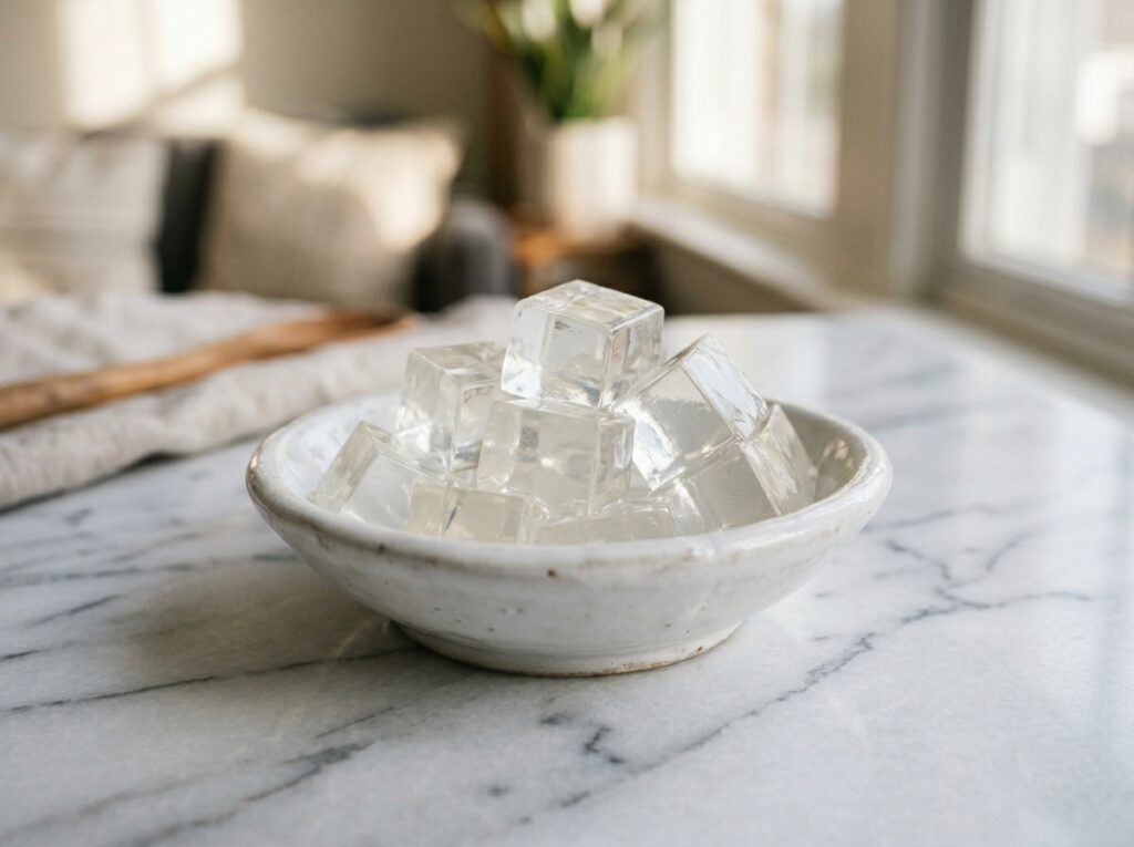how long does gelatin take to set clear cubes white marble