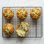 cottage cheese muffin cups recipe golden brown on wire rack white marble