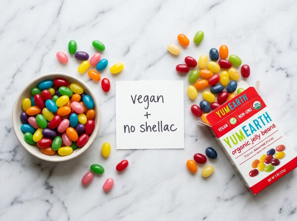 vegan jelly beans no gelatin no shellac yumearth white marble