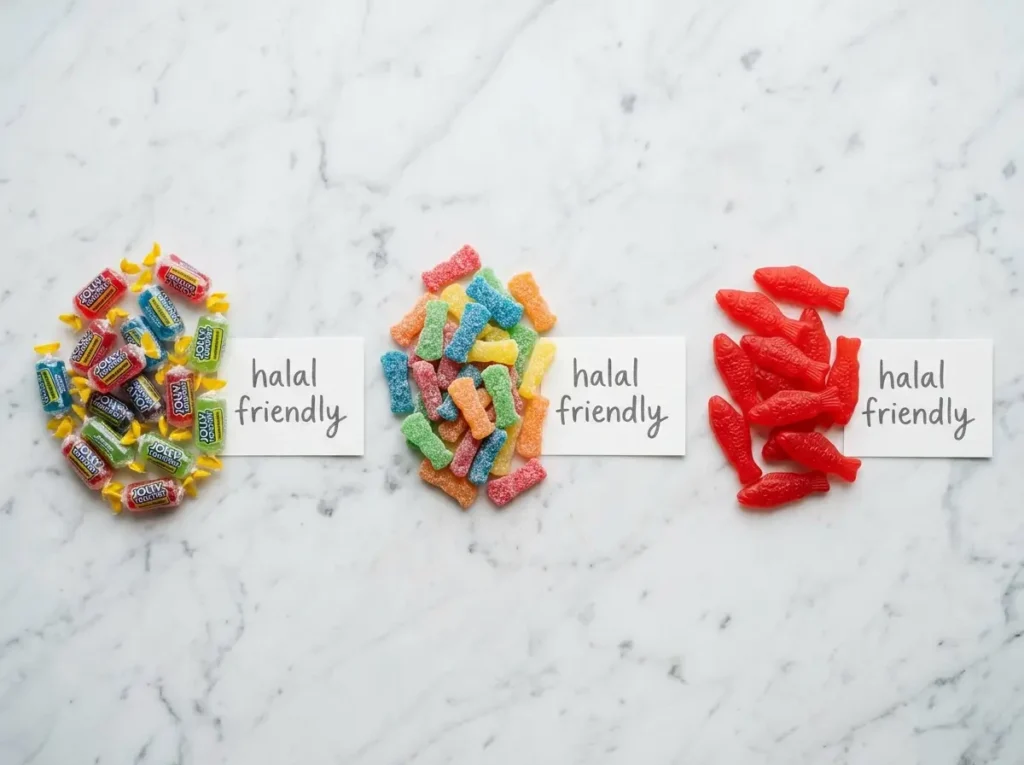 jolly ranchers halal friendly candy options comparison white marble