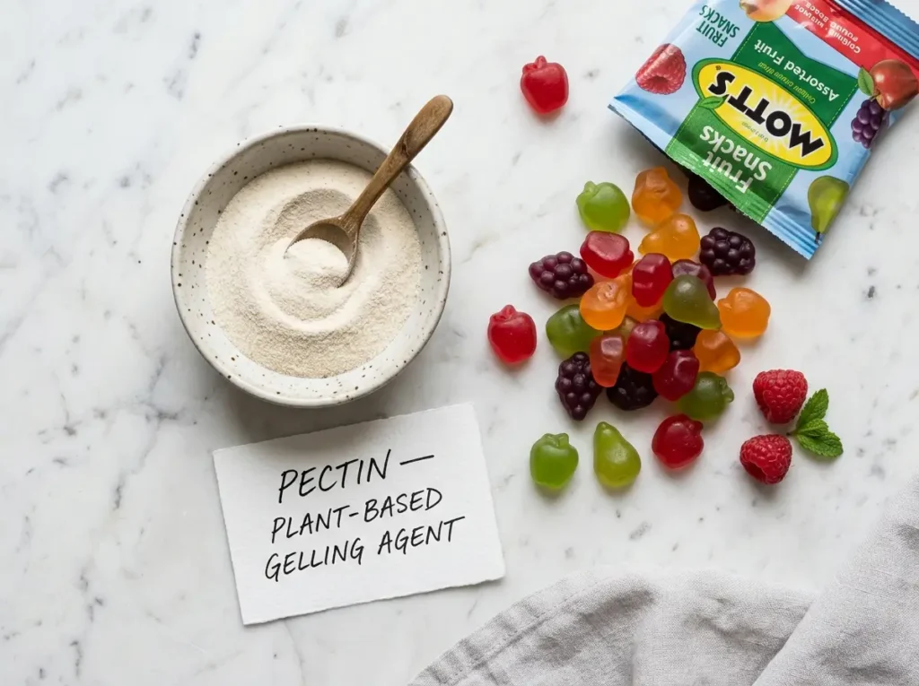 motts fruit snacks gelatin free pectin ingredient white marble
