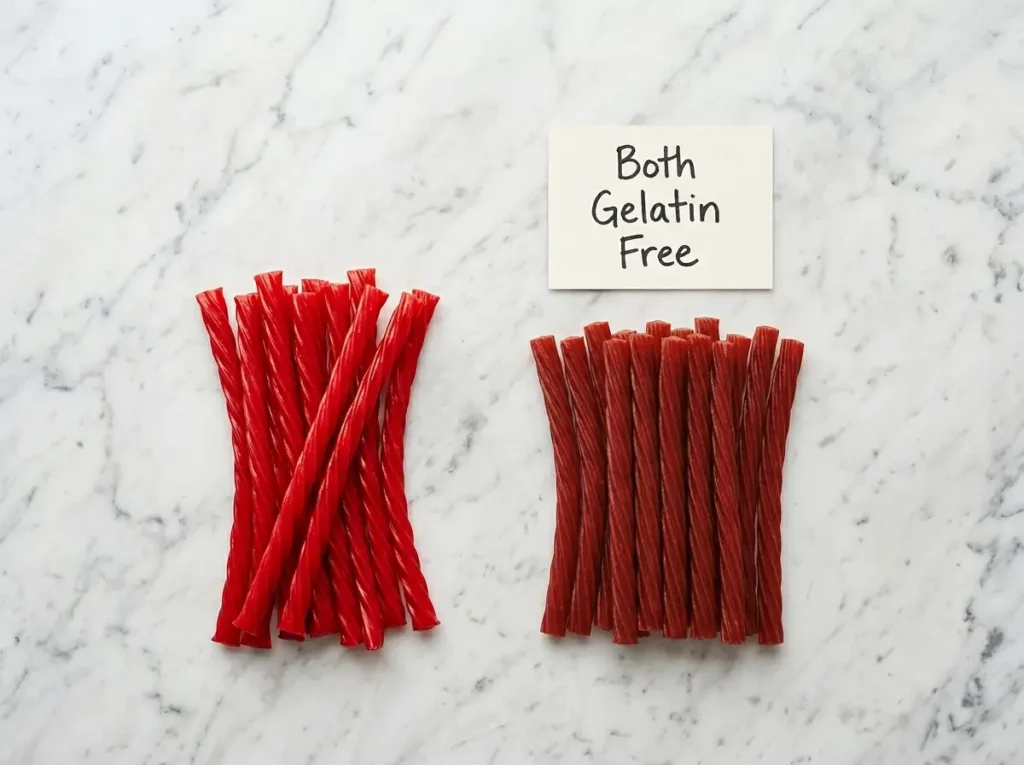  twizzlers vs red vines gelatin free comparison white marble