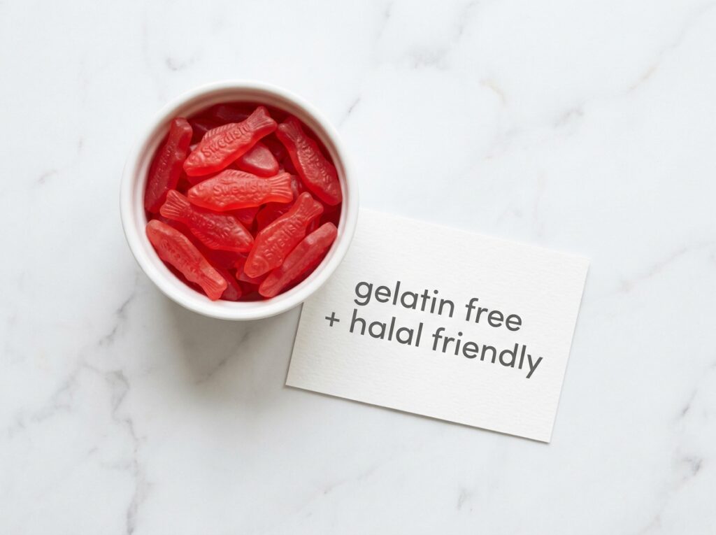 swedish fish gelatin free halal friendly white marble