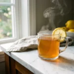 dr gupta gelatin recipe warm drink in clear mug on marble