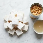 gelatin free marshmallows homemade aquafaba recipe on white marble