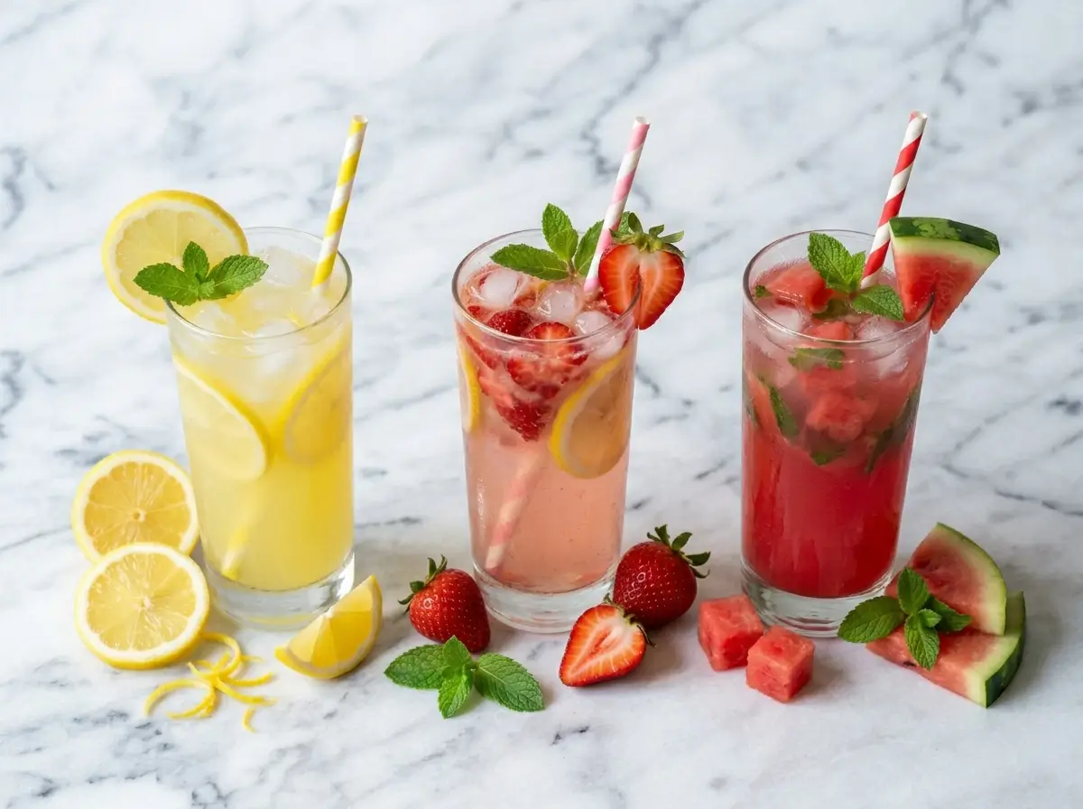 ina garten lemonade recipe pitcher with fresh lemons on white marble