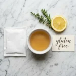 is gelatin gluten free knox gelatin packet and dissolved gelatin on white marble