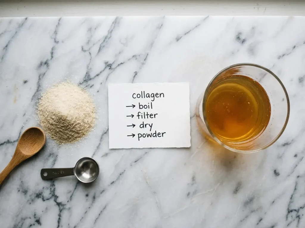 what is gelatine made of production process collagen to powder white marble