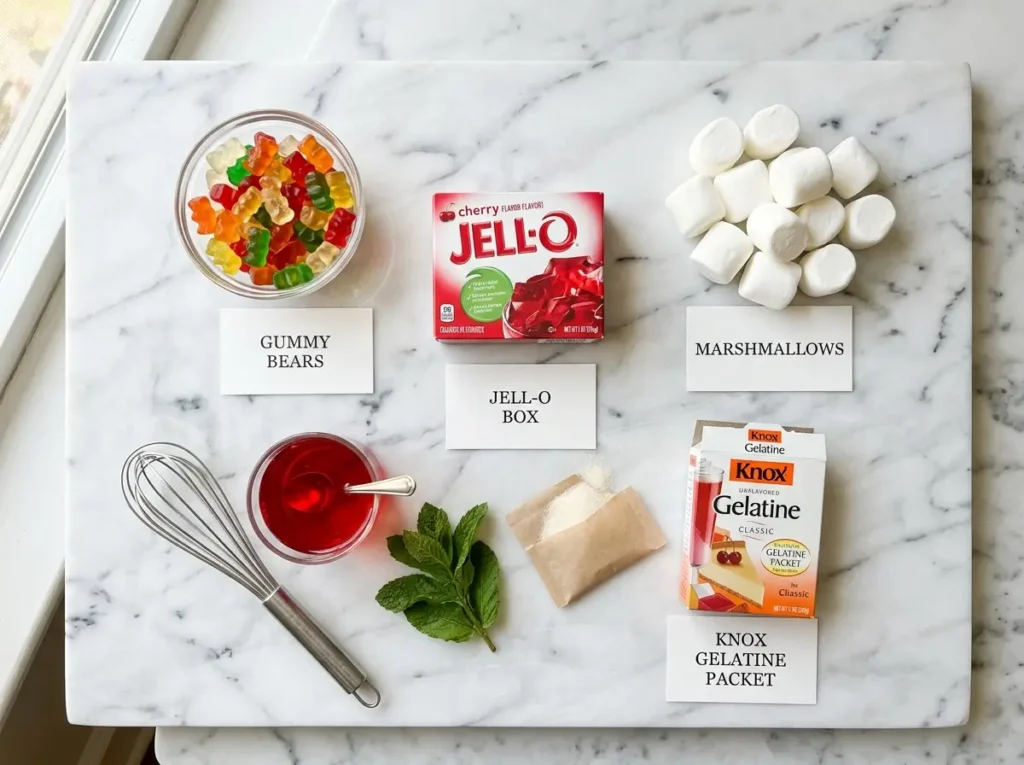what is gelatine made of products gummy bears jello marshmallows white marble