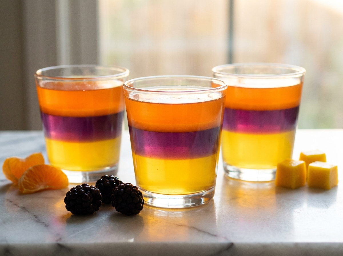 gelatin free jello recipe in a bowl on marble surface