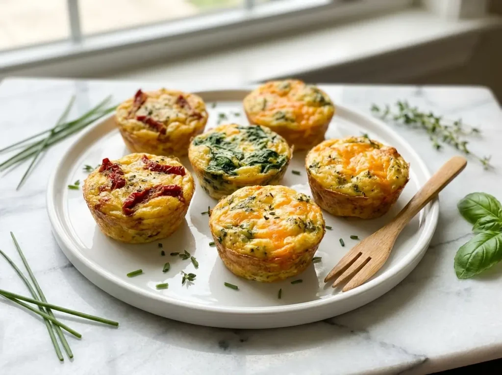 Mini frittata muffin cups for Mother's Day brunch buffet