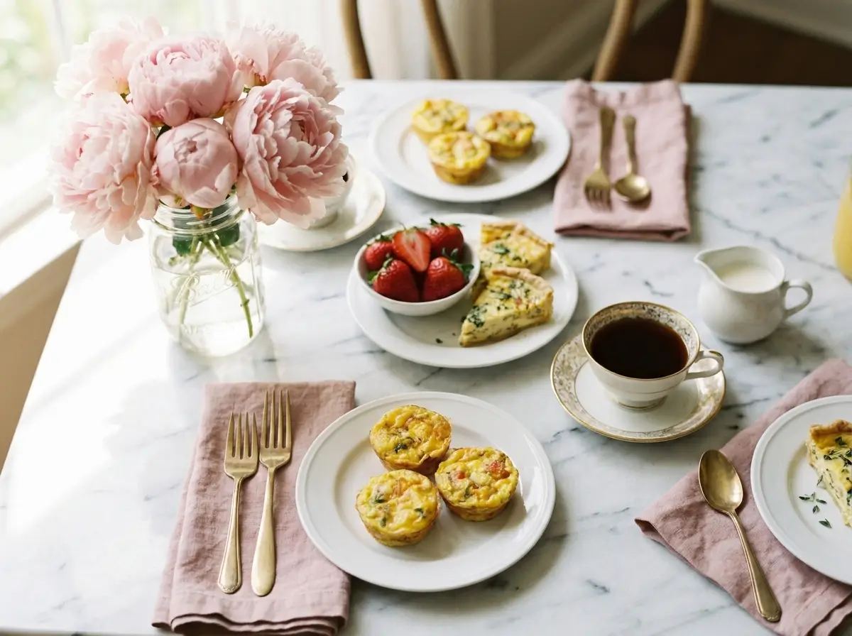 10 Mother's Day brunch eggs recipes styled on white marble