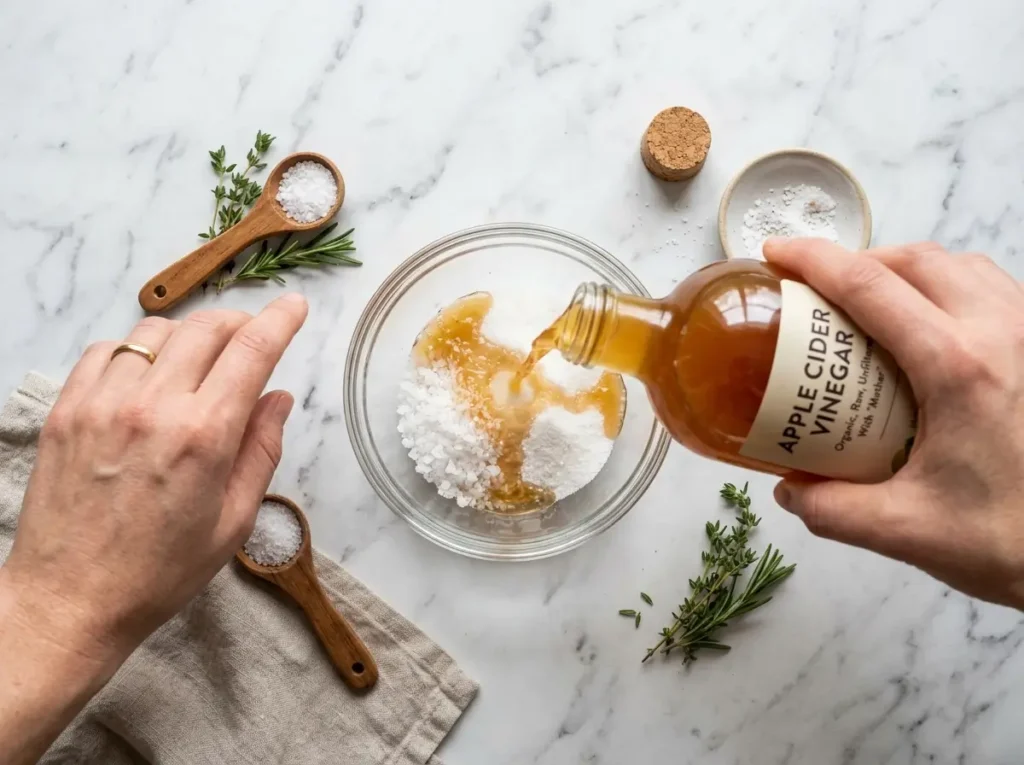 Apple cider vinegar brine for quick pickled onions