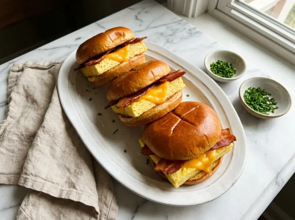 Sheet pan egg sandwiches for a brunch crowd