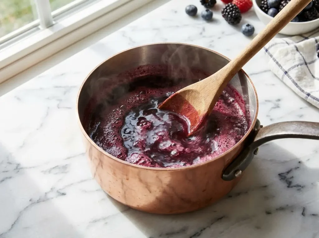stirring agar agar mixture for vegan jello
