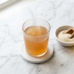 Horse gelatin trick for men pre-meal drink on marble counter