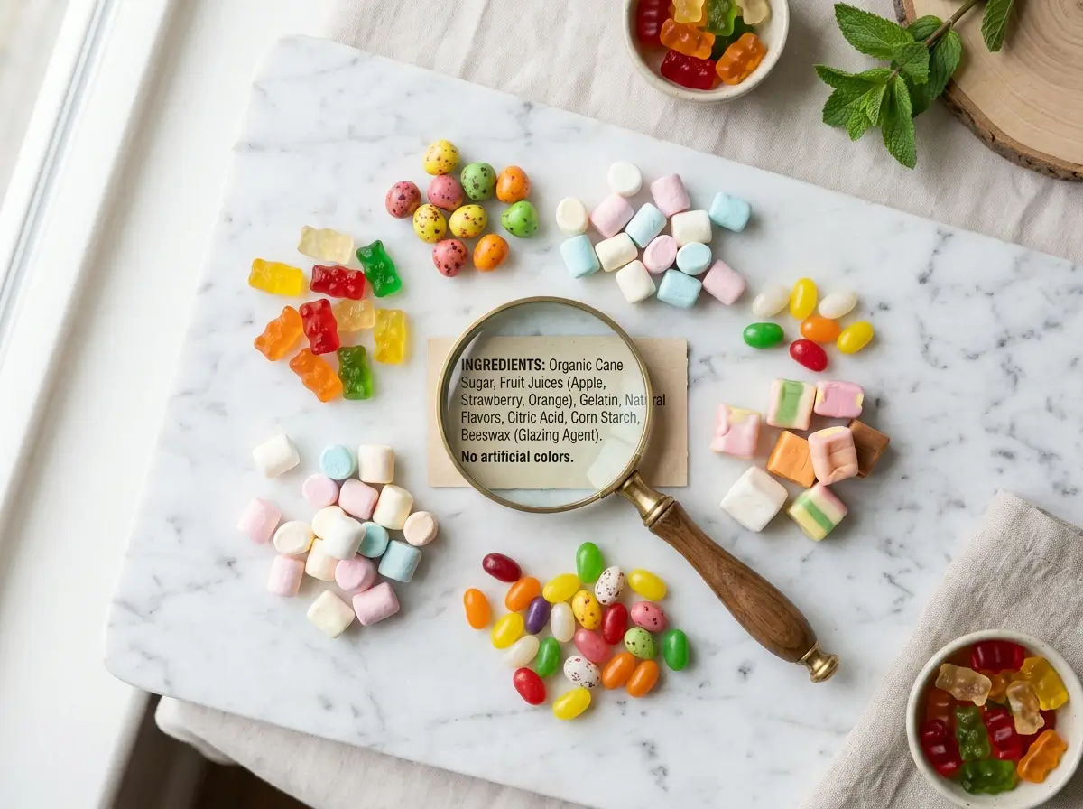 Checking candy labels to know if gelatin is halal